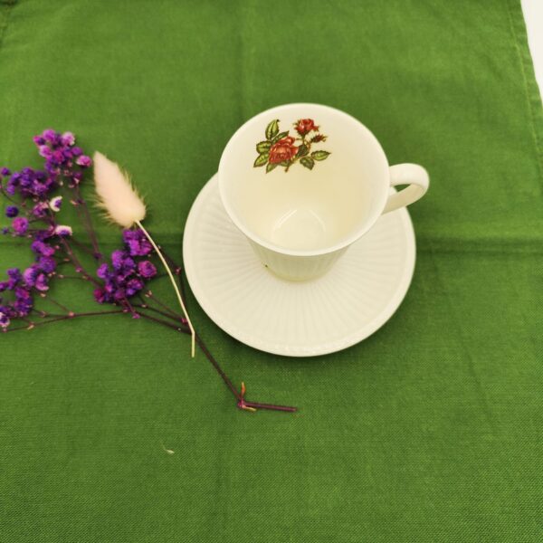 Tazza e Piattino Vintage Wedgwood Moss Rose - immagine 4