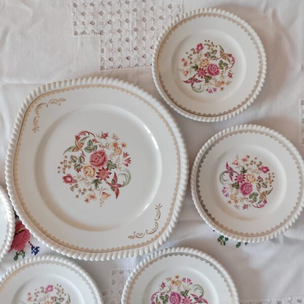 Set Piatti da Dessert Vintage Luneville Badonviller France - immagine 4