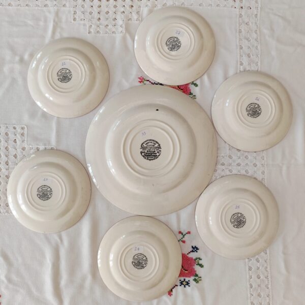 Staffordshire English Ironstone-Set Piatti Vintage da Dessert - immagine 14