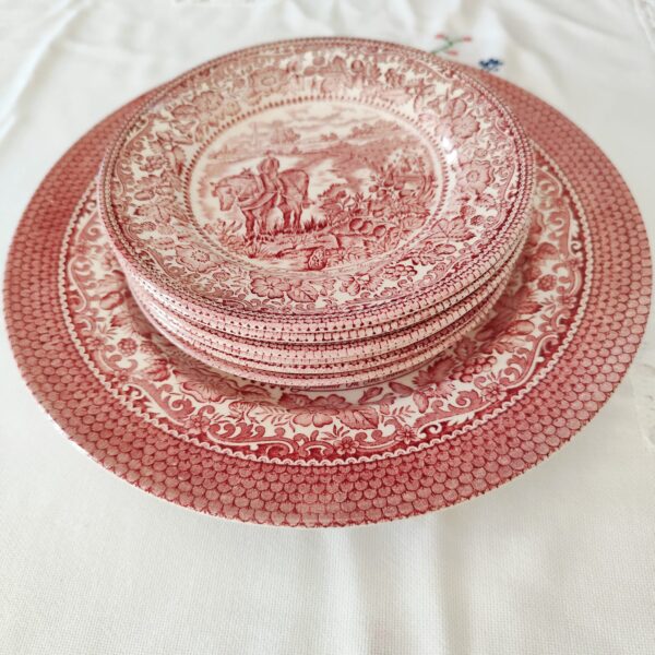 Staffordshire English Ironstone-Set Piatti Vintage da Dessert - immagine 13