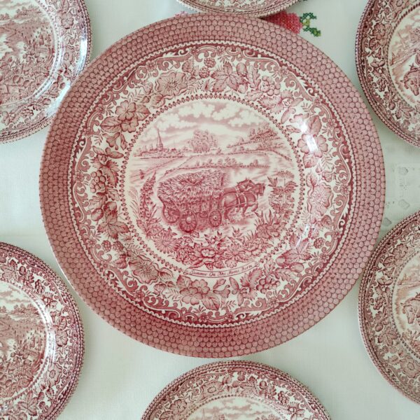 Staffordshire English Ironstone-Set Piatti Vintage da Dessert - immagine 3