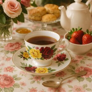 Tazza e Piattino Vintage Queen Anne