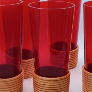 Set Bicchieri da Tavola Vintage Vetro Rosso-Collezione Classica