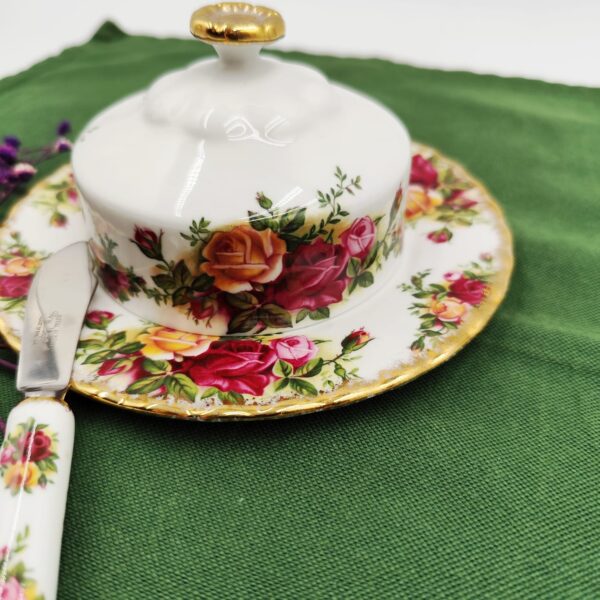 Vintage Royal Albert Old Country Roses Portaburro Spalmaburro - immagine 2