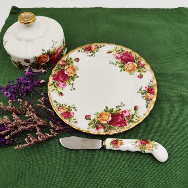 Vintage Royal Albert Old Country Roses Portaburro Spalmaburro - immagine 9