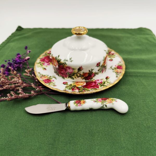 Vintage Royal Albert Old Country Roses Portaburro Spalmaburro - immagine 11