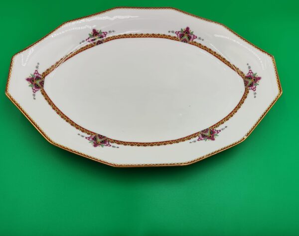 Limoges France-Piatto da Portata Ovale Vintage Design Elegante - immagine 3