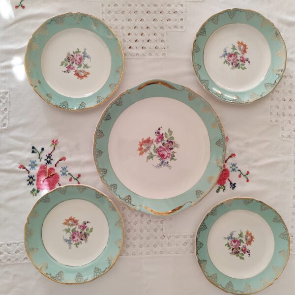Set Piatti da Dessert Vintage Ceranord St. Amand Roseraie - immagine 3