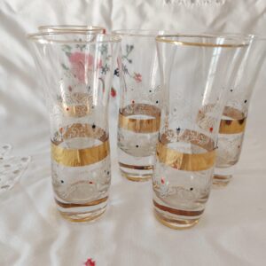 Bicchieri da Liquore Vintage Decoro Dorato-Design Classico