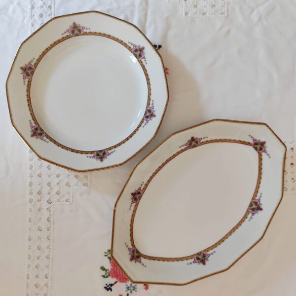 Limoges France-Piatti da Portata Vintage Design Elegante - immagine 10