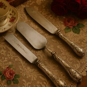 Trio Posate Vintage Dessert-Collezione di Posate Antiche