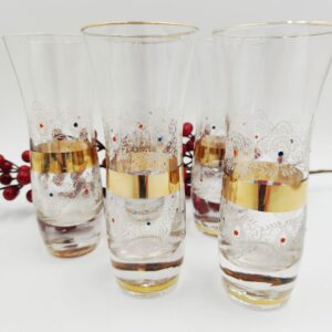 Bicchieri da Liquore Vintage Decoro Dorato-Design Classico