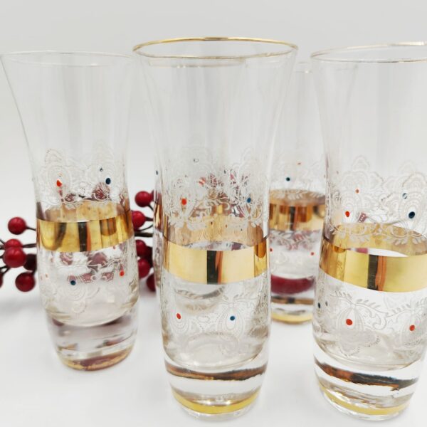 Bicchieri da Liquore Vintage Decoro Dorato-Design Classico - immagine 2