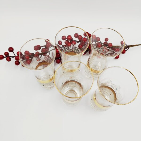 Bicchieri da Liquore Vintage Decoro Dorato-Design Classico - immagine 3