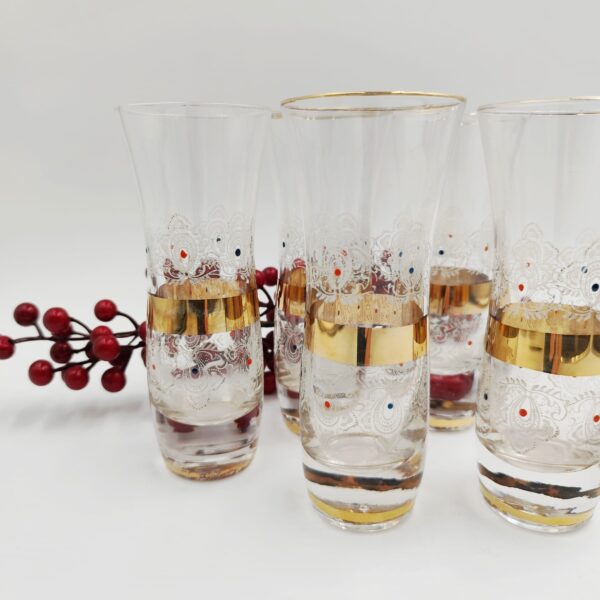 Bicchieri da Liquore Vintage Decoro Dorato-Design Classico - immagine 4