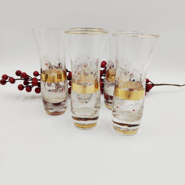 Bicchieri da Liquore Vintage Decoro Dorato-Design Classico - immagine 5