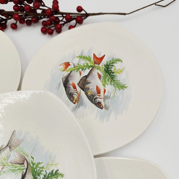 Set Piatti Vintage da Pesce-Salins France Decorazioni Marine - immagine 5