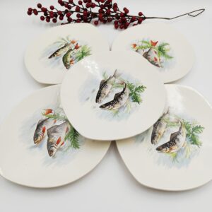 Set Piatti Vintage da Pesce-Salins France Decorazioni Marine