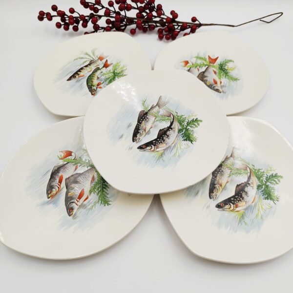 Set Piatti Vintage da Pesce-Salins France Decorazioni Marine