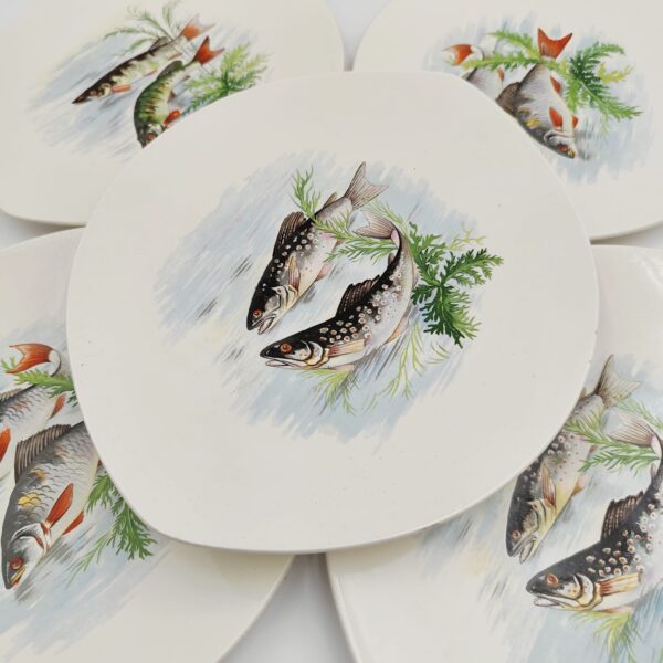 Set Piatti Vintage da Pesce-Salins France Decorazioni Marine - immagine 6