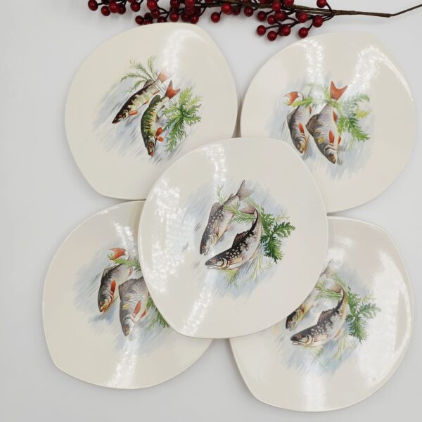 Set Piatti Vintage da Pesce-Salins France Decorazioni Marine - immagine 9