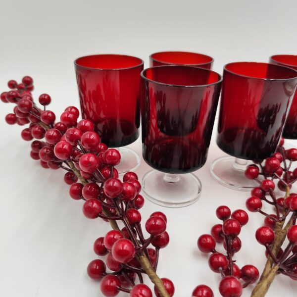 Set Bicchieri da Aperitivo Vintage-Luminarc France in Vetro Rubino - immagine 7