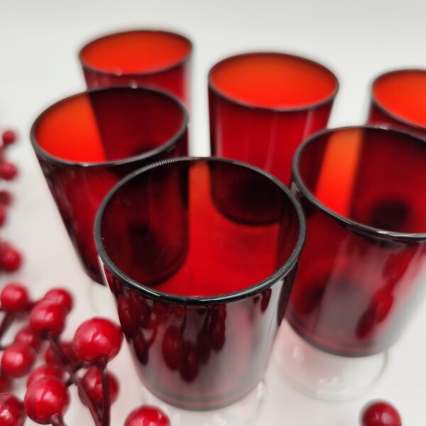 Set Bicchieri da Liquore Vintage-Luminarc France in Vetro Rubino - immagine 9