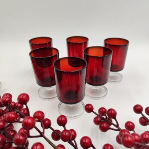 Luminarc France-Set Bicchieri Vintage da Liquore Rubino