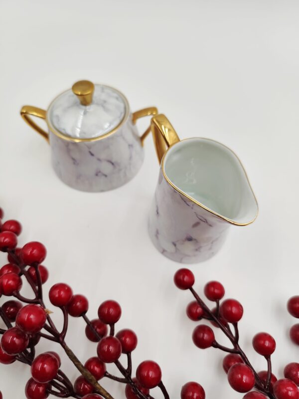 Set da Caffè Vintage Wawel-Porcellana Marmorizzata anni '60-'70 - immagine 9