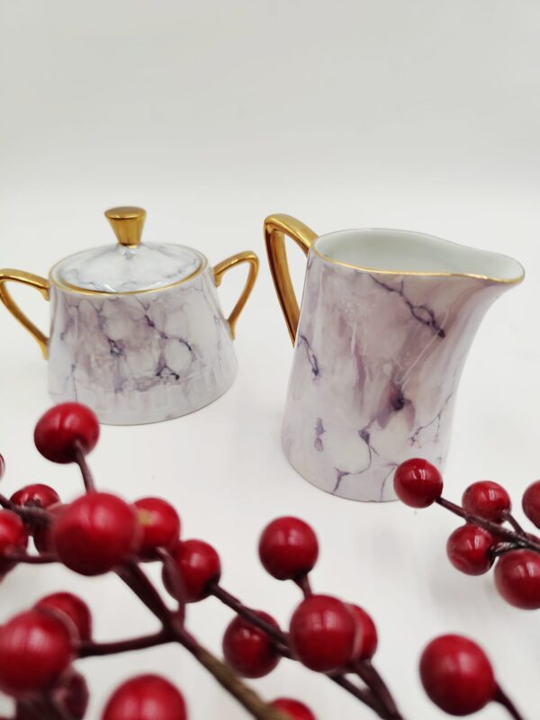 Set da Caffè Vintage Wawel-Porcellana Marmorizzata anni '60-'70 - immagine 8