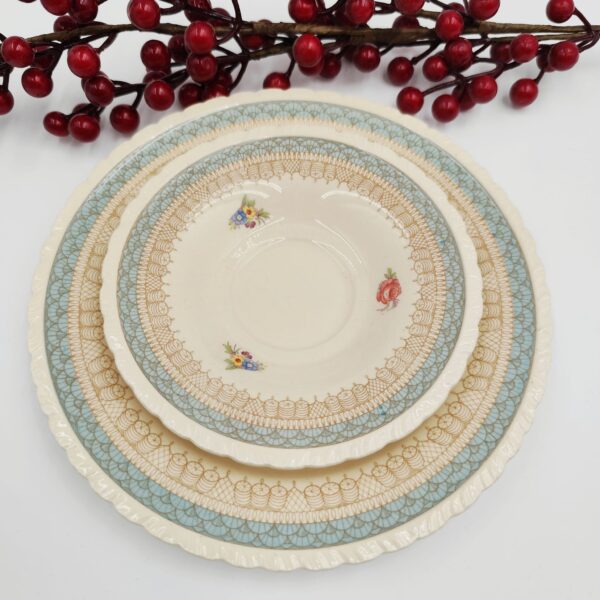 New Hall Hanley England-Trio Tazza Vintage Porcellana - immagine 4