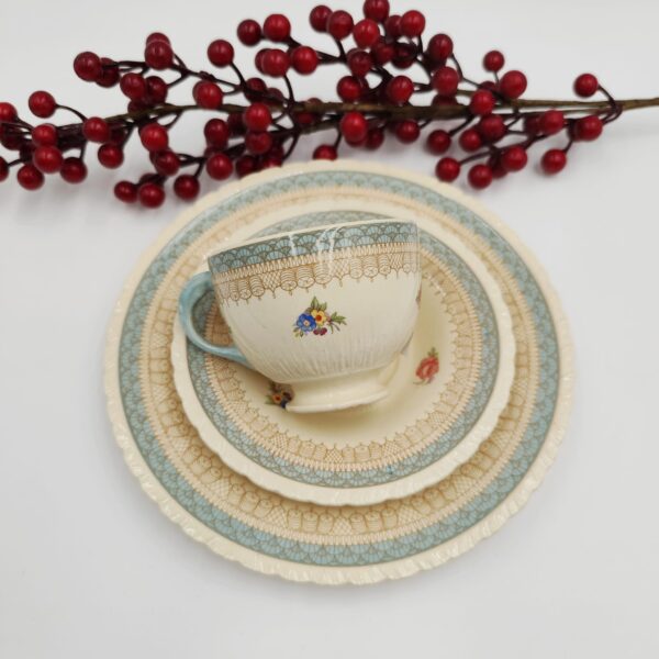 New Hall Hanley England-Trio Tazza Vintage Porcellana - immagine 6