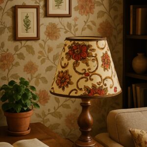 Paralume Vintage Francese in Tessuto-Decorazione classica