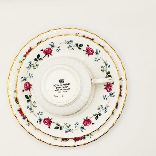 Trio Tazza Vintage Royal Stafford Porcellana Inglese - immagine 9