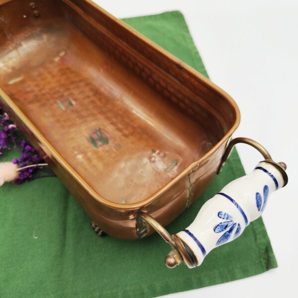 Portavasi Rame Vintage Manici Ceramica - immagine 6