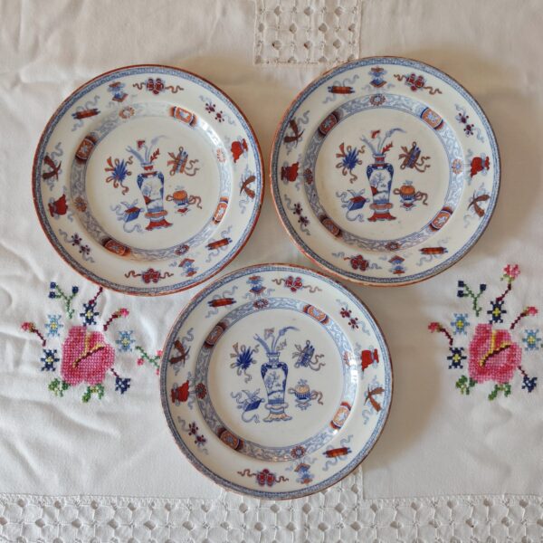 Piatti Antichi Minton Woodseat-Oggetti da Collezione in Porcellana