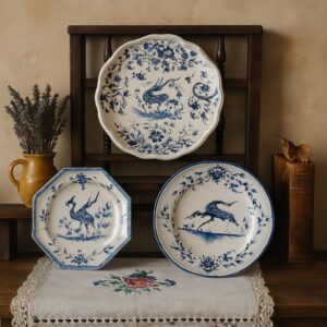 Set Piatti Antichi Moustiers-Maiolica Francese da Collezione