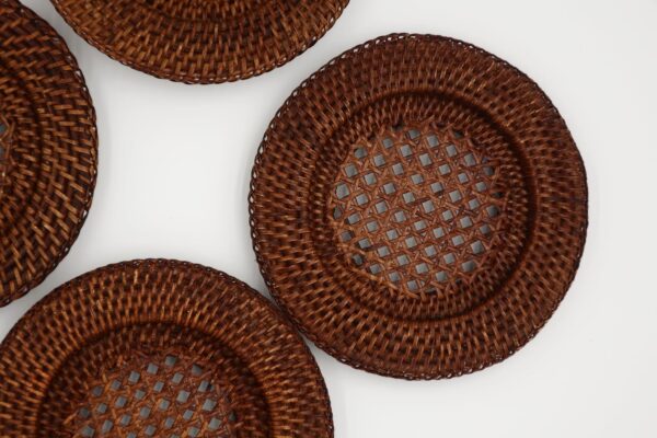 Set Sottotazze Vintage in Rattan Naturale-Stile Rustico ed Elegante - immagine 5
