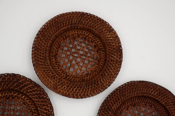 Set Sottotazze Vintage in Rattan Naturale-Stile Rustico ed Elegante - immagine 4