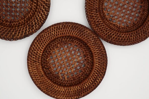 Set Sottotazze Vintage in Rattan Naturale-Stile Rustico ed Elegante - immagine 2